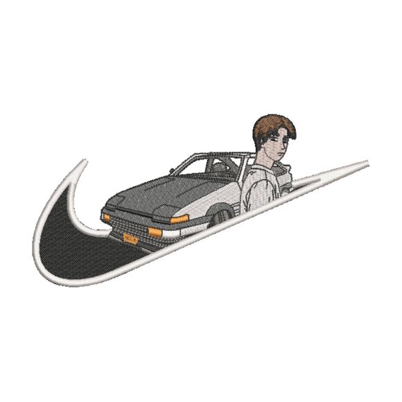 Nike Initial D Takumi HOODIE Embroidered Adult Unisex Sweatshirt Racing Anime - Picture 2 of 4